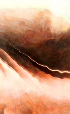 Soyut suluboya sanat eserleri. Fırça boyalı dijital resim. Renkli yaratıcı suluboya çizimi.