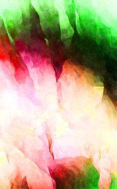 Soyut suluboya sanat eserleri. Fırça boyalı dijital resim. Renkli yaratıcı suluboya çizimi.