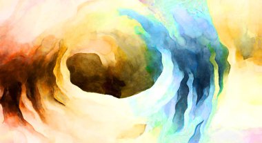 Soyut suluboya sanat eserleri. Fırça boyalı dijital resim. Renkli yaratıcı suluboya çizimi.