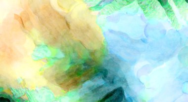 Soyut suluboya sanat eserleri. Fırça boyalı dijital resim. Renkli yaratıcı suluboya çizimi.