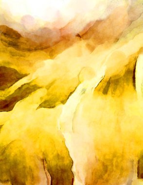 Soyut suluboya sanat eserleri. Fırça boyalı dijital resim. Renkli yaratıcı suluboya çizimi.