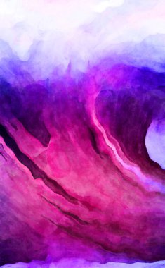 Soyut suluboya sanat eserleri. Fırça boyalı dijital resim. Renkli yaratıcı suluboya çizimi.