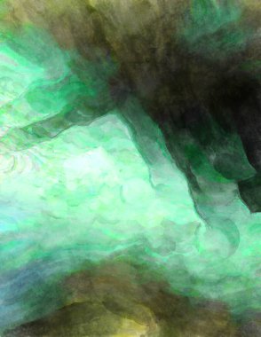 Soyut suluboya sanat eserleri. Fırça boyalı dijital resim. Renkli yaratıcı suluboya çizimi.