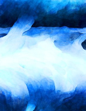 Soyut suluboya sanat eserleri. Fırça boyalı dijital resim. Renkli yaratıcı suluboya çizimi.