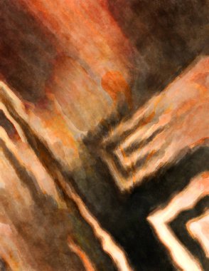 Soyut suluboya sanat eserleri. Fırça boyalı dijital resim. Renkli yaratıcı suluboya çizimi.