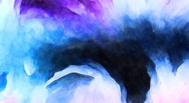 Soyut suluboya sanat eserleri. Fırça boyalı dijital resim. Renkli yaratıcı suluboya çizimi.