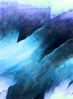 Soyut suluboya sanat eserleri. Fırça boyalı dijital resim. Renkli yaratıcı suluboya çizimi.