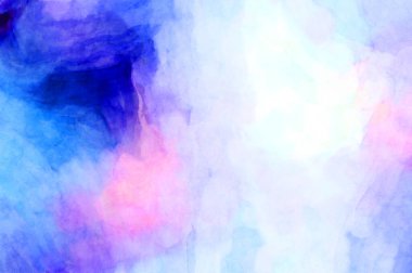 Soyut suluboya sanat eserleri. Fırça boyalı dijital resim. Renkli yaratıcı suluboya çizimi.