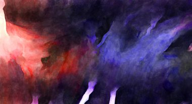 Soyut suluboya sanat eserleri. Fırça boyalı dijital resim. Renkli yaratıcı suluboya çizimi.