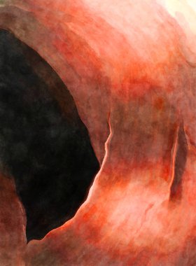 Soyut suluboya sanat eserleri. Fırça boyalı dijital resim. Renkli yaratıcı suluboya çizimi.