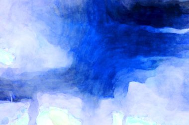 Soyut suluboya sanat eserleri. Fırça boyalı dijital resim. Renkli yaratıcı suluboya çizimi.