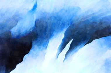 Soyut suluboya sanat eserleri. Fırça boyalı dijital resim. Renkli yaratıcı suluboya çizimi.