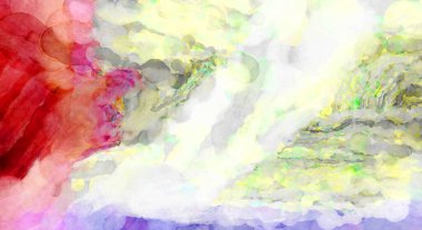 Soyut suluboya sanat eserleri. Fırça boyalı dijital resim. Renkli yaratıcı suluboya çizimi.