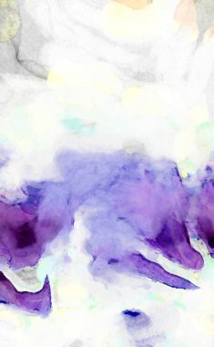 Soyut suluboya sanat eserleri. Fırça boyalı dijital resim. Renkli yaratıcı suluboya çizimi.