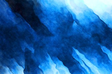 Soyut suluboya sanat eserleri. Fırça boyalı dijital resim. Renkli yaratıcı suluboya çizimi.