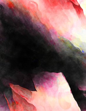 Soyut suluboya sanat eserleri. Fırça boyalı dijital resim. Renkli yaratıcı suluboya çizimi.