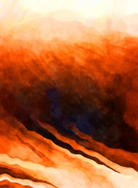 Soyut suluboya sanat eserleri. Fırça boyalı dijital resim. Renkli yaratıcı suluboya çizimi.