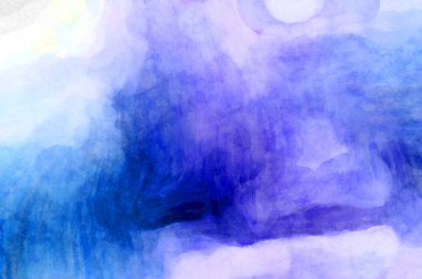 Soyut suluboya sanat eserleri. Fırça boyalı dijital resim. Renkli yaratıcı suluboya çizimi.