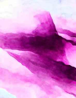 Soyut suluboya sanat eserleri. Fırça boyalı dijital resim. Renkli yaratıcı suluboya çizimi.