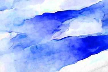 Soyut suluboya sanat eserleri. Fırça boyalı dijital resim. Renkli yaratıcı suluboya çizimi.