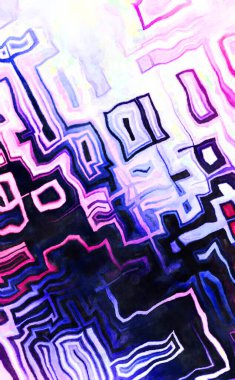 Soyut suluboya sanat eserleri. Fırça boyalı dijital resim. Renkli yaratıcı suluboya çizimi.