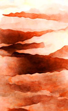 Soyut suluboya sanat eserleri. Fırça boyalı dijital resim. Renkli yaratıcı suluboya çizimi.