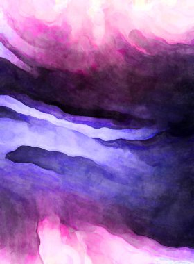 Soyut suluboya sanat eserleri. Fırça boyalı dijital resim. Renkli yaratıcı suluboya çizimi.