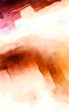 Soyut suluboya sanat eserleri. Fırça boyalı dijital resim. Renkli yaratıcı suluboya çizimi.