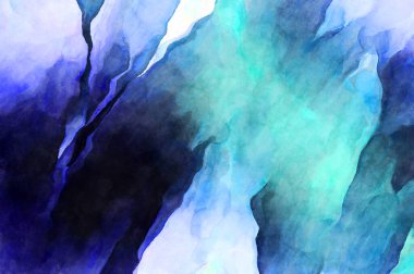 Soyut suluboya sanat eserleri. Fırça boyalı dijital resim. Renkli yaratıcı suluboya çizimi.