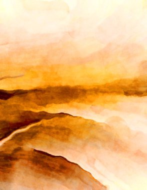 Soyut suluboya sanat eserleri. Fırça boyalı dijital resim. Renkli yaratıcı suluboya çizimi.