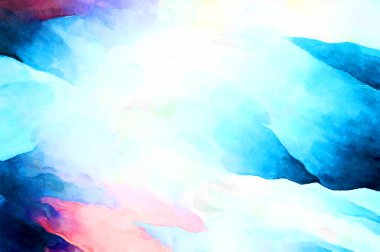 Soyut suluboya sanat eserleri. Fırça boyalı dijital resim. Renkli yaratıcı suluboya çizimi.