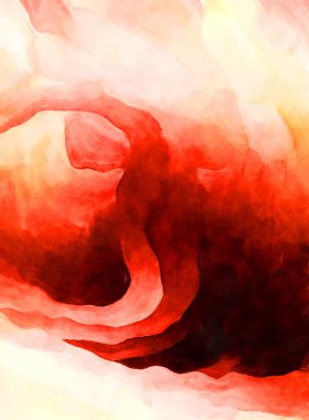 Soyut suluboya sanat eserleri. Fırça boyalı dijital resim. Renkli yaratıcı suluboya çizimi.