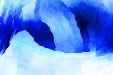 Soyut suluboya sanat eserleri. Fırça boyalı dijital resim. Renkli yaratıcı suluboya çizimi.