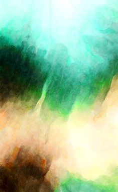 Soyut suluboya sanat eserleri. Fırça boyalı dijital resim. Renkli yaratıcı suluboya çizimi.