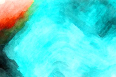 Soyut suluboya sanat eserleri. Fırça boyalı dijital resim. Renkli yaratıcı suluboya çizimi.