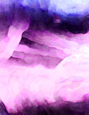 Soyut suluboya sanat eserleri. Fırça boyalı dijital resim. Renkli yaratıcı suluboya çizimi.