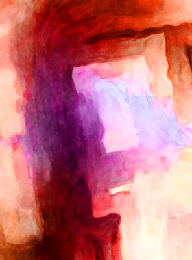 Soyut suluboya sanat eserleri. Fırça boyalı dijital resim. Renkli yaratıcı suluboya çizimi.