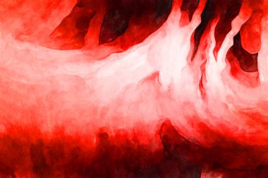 Soyut suluboya sanat eserleri. Fırça boyalı dijital resim. Renkli yaratıcı suluboya çizimi.