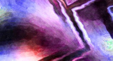 Soyut suluboya sanat eserleri. Fırça boyalı dijital resim. Renkli yaratıcı suluboya çizimi.