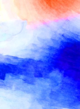 Soyut suluboya sanat eserleri. Fırça boyalı dijital resim. Renkli yaratıcı suluboya çizimi.