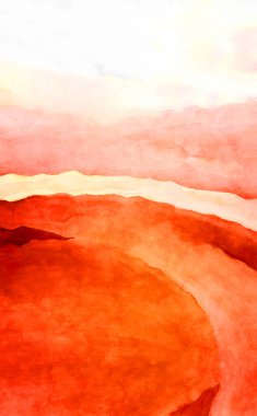 Soyut suluboya sanat eserleri. Fırça boyalı dijital resim. Renkli yaratıcı suluboya çizimi.