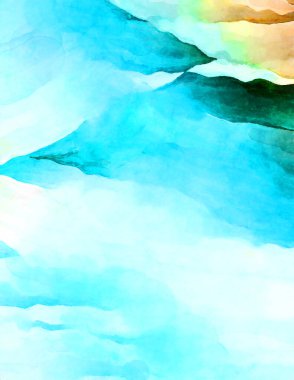 Soyut suluboya sanat eserleri. Fırça boyalı dijital resim. Renkli yaratıcı suluboya çizimi.