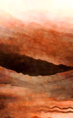 Soyut suluboya sanat eserleri. Fırça boyalı dijital resim. Renkli yaratıcı suluboya çizimi.