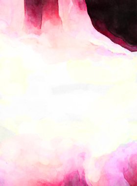 Soyut suluboya sanat eserleri. Fırça boyalı dijital resim. Renkli yaratıcı suluboya çizimi.