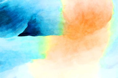 Soyut suluboya sanat eserleri. Fırça boyalı dijital resim. Renkli yaratıcı suluboya çizimi.