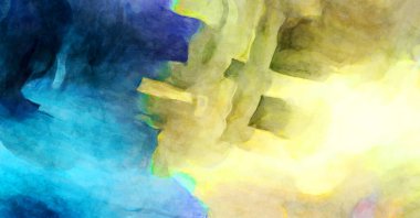 Soyut suluboya sanat eserleri. Fırça boyalı dijital resim. Renkli yaratıcı suluboya çizimi.