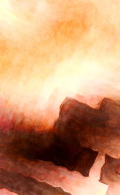 Soyut suluboya sanat eserleri. Fırça boyalı dijital resim. Renkli yaratıcı suluboya çizimi.