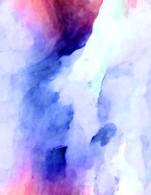 Soyut suluboya sanat eserleri. Fırça boyalı dijital resim. Renkli yaratıcı suluboya çizimi.