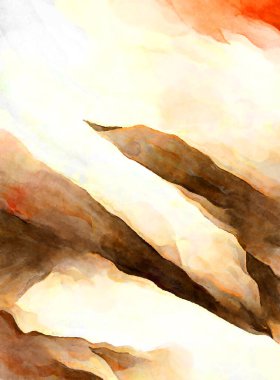 Soyut suluboya sanat eserleri. Fırça boyalı dijital resim. Renkli yaratıcı suluboya çizimi.