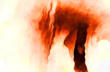 Soyut suluboya sanat eserleri. Fırça boyalı dijital resim. Renkli yaratıcı suluboya çizimi.